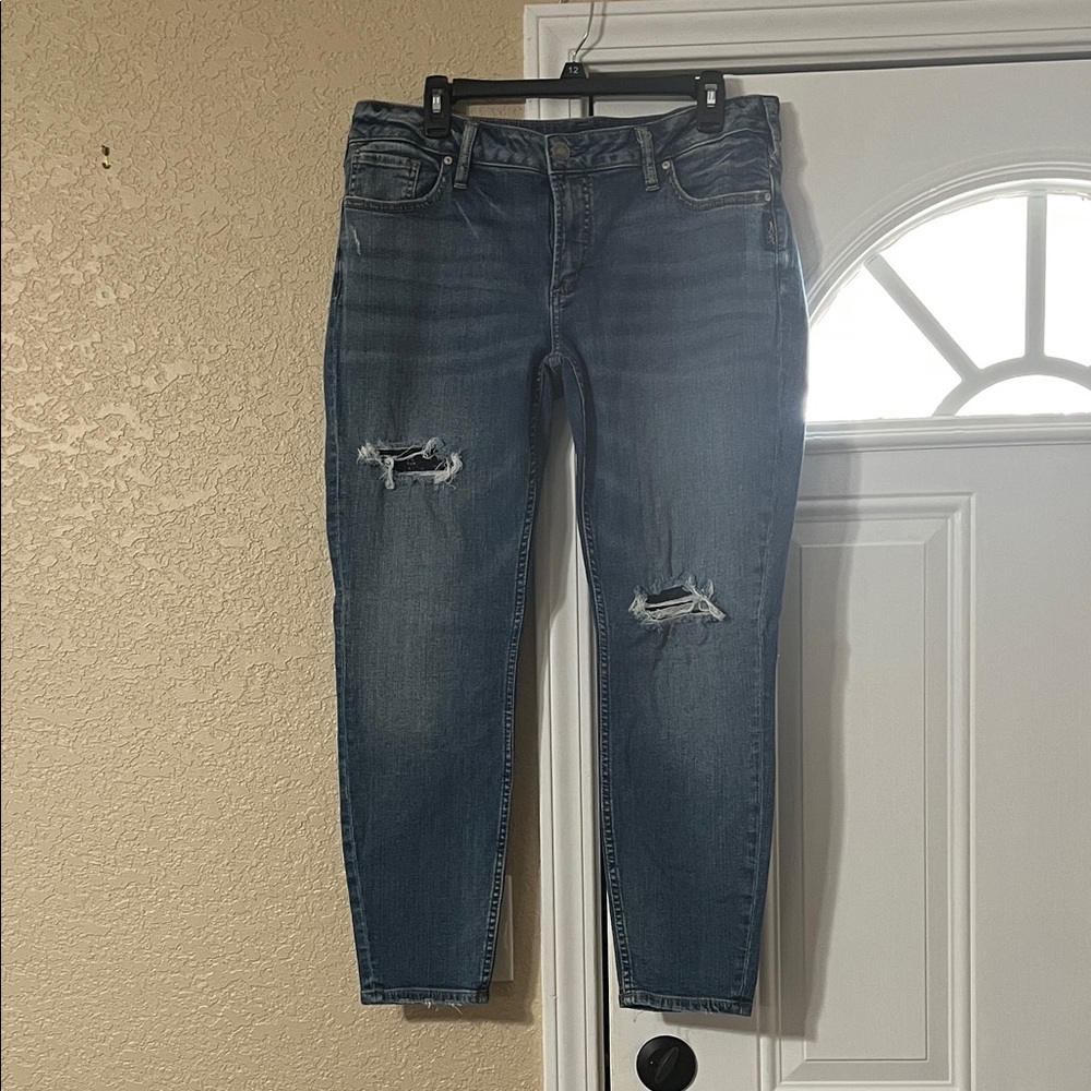 Silver skinny jeans